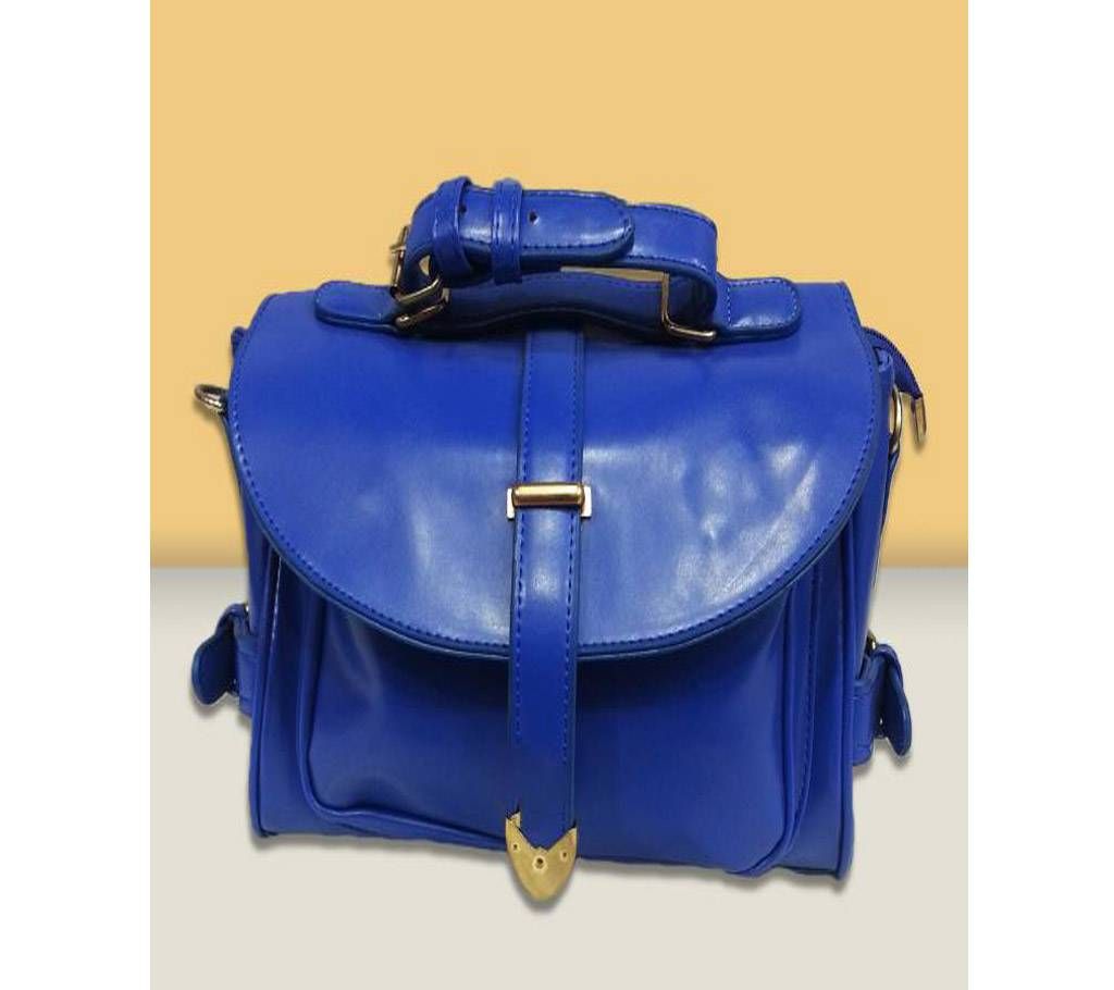Dark Blue Artificial Leather Shoulder Bag for Women