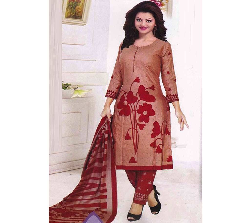 Unstitched Printed Cotton Three Piece - Copycv