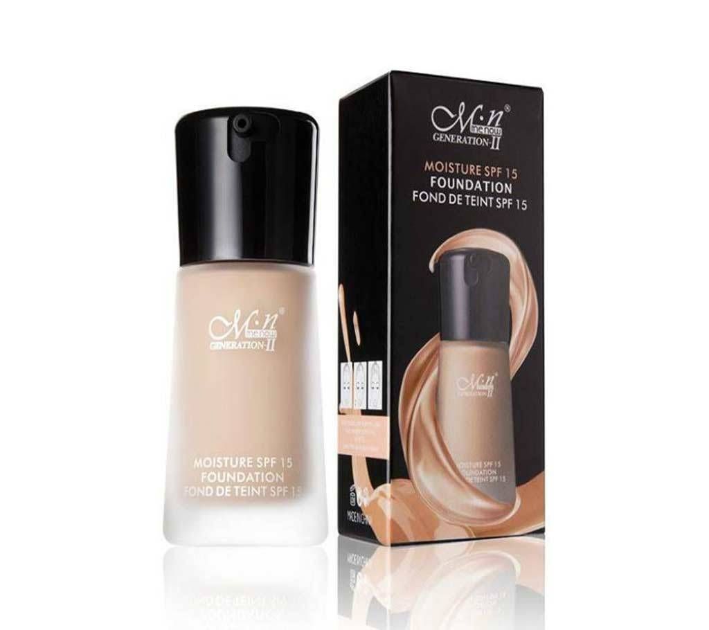 MENOW Moisture SPF 15 Foundation Long-wearing Waterproof Liquid Foundation Sunscreen Face Makeup for Dry Skin 35g