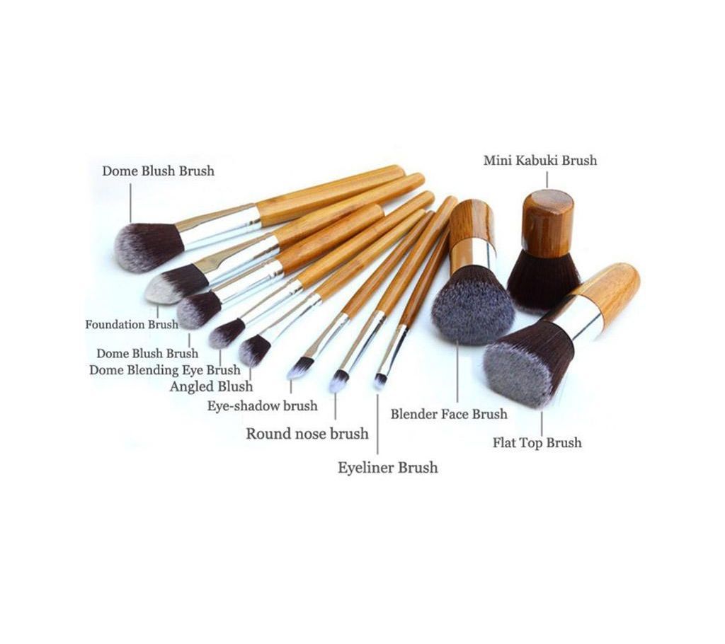 Bamboo Makeup Brush Set - 11ps China