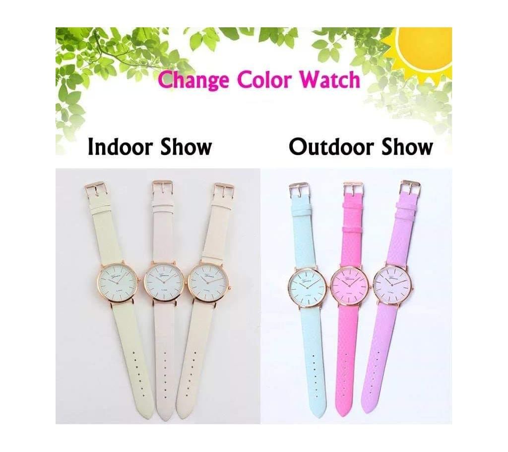 Sunlight color changing watch