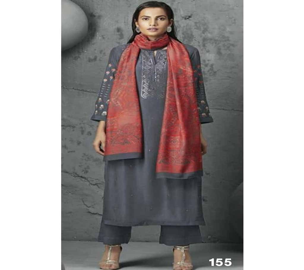 Unstitched Silk Salwar Suit - 155