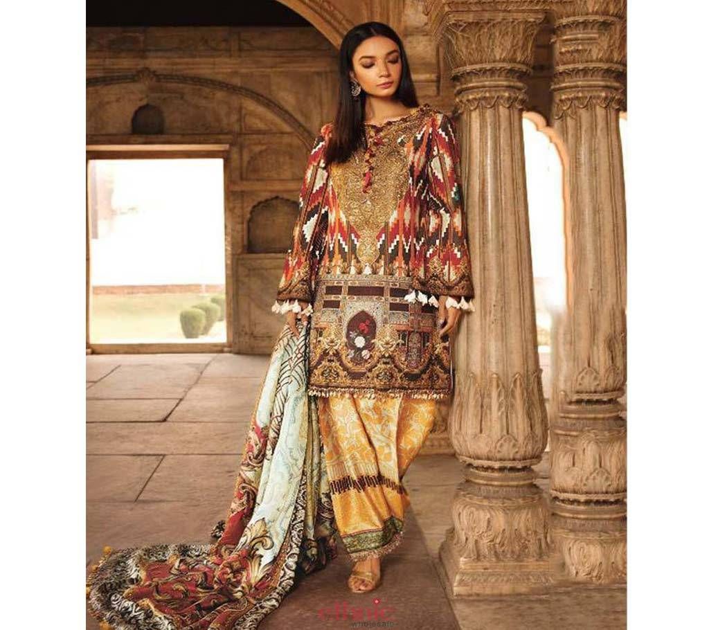 Elan (VOL-06)- 600-102 Semi Stitched Three Piece - Copy