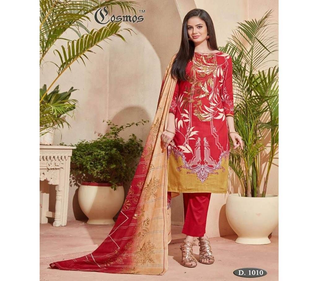 Cosmos Saadia Noor Lawn Collection Vol 1 - 1010 - Red Maroon with Multi Design - ASI