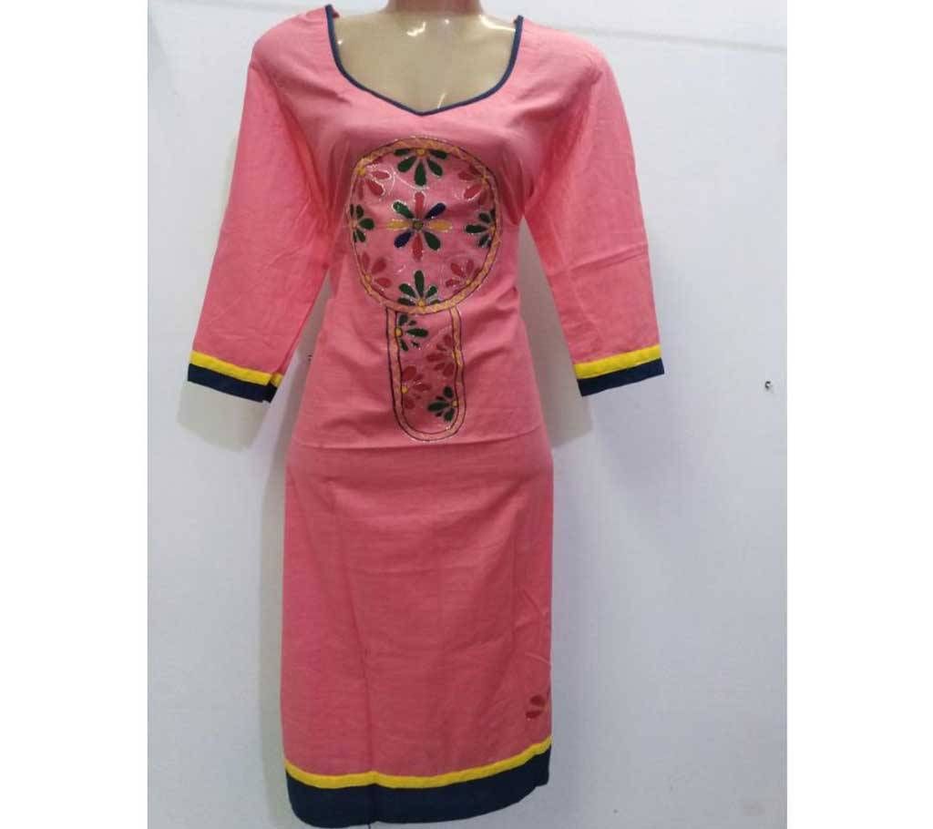 Stitched hand printed Kameez
