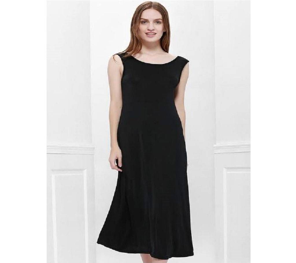 Dresses - Popular Bohemian Style Delicate Scoop Neck Solid Color V - Shape Backless Black Sleeveless Maxi Dress For Women