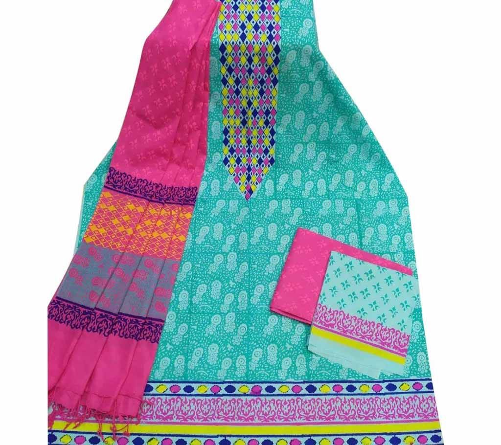 Unstitched Block Printed Cotton Salwar kameez st-14