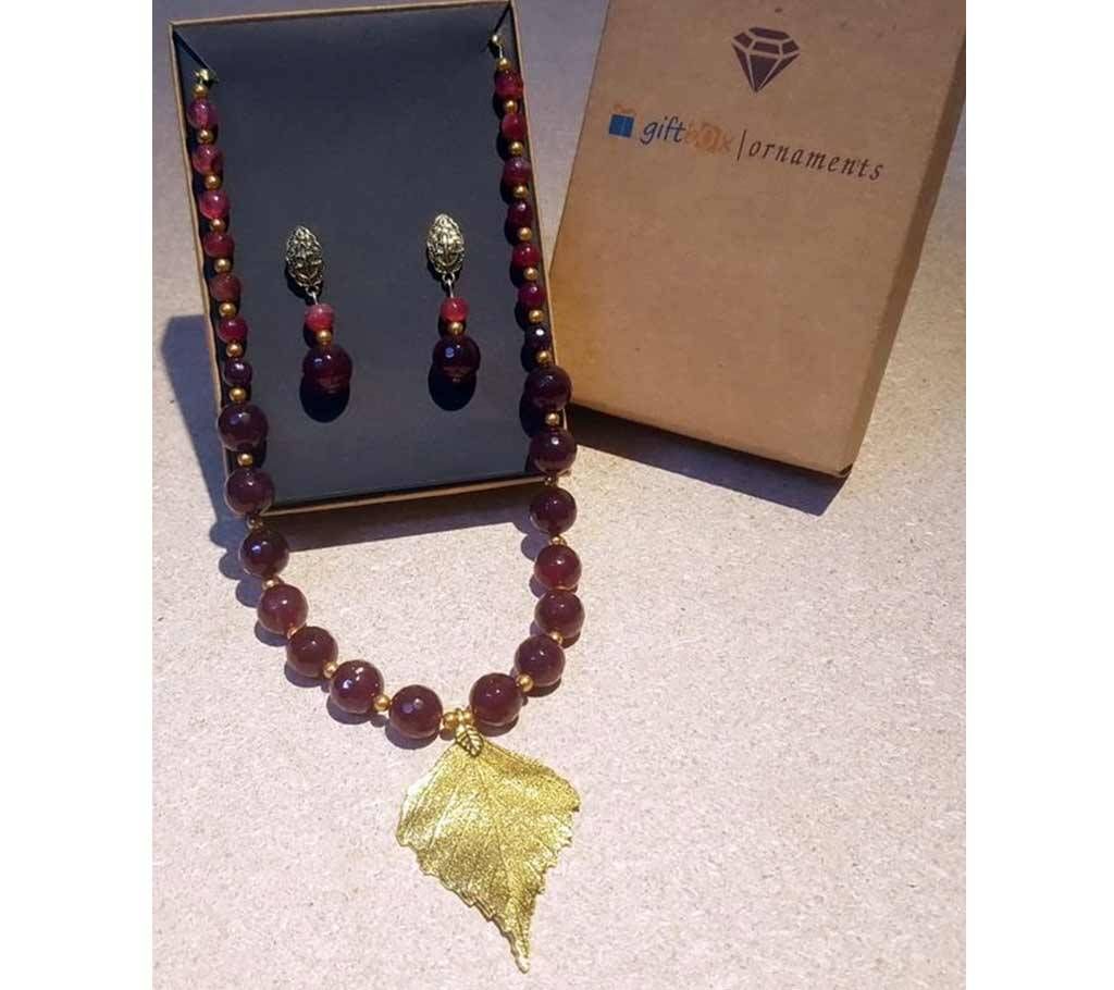 Maroon Necklace Set