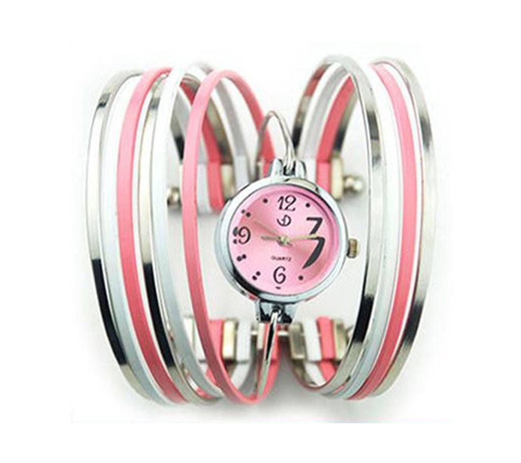 Novel Bangle Bracelet Quartz Watch pink