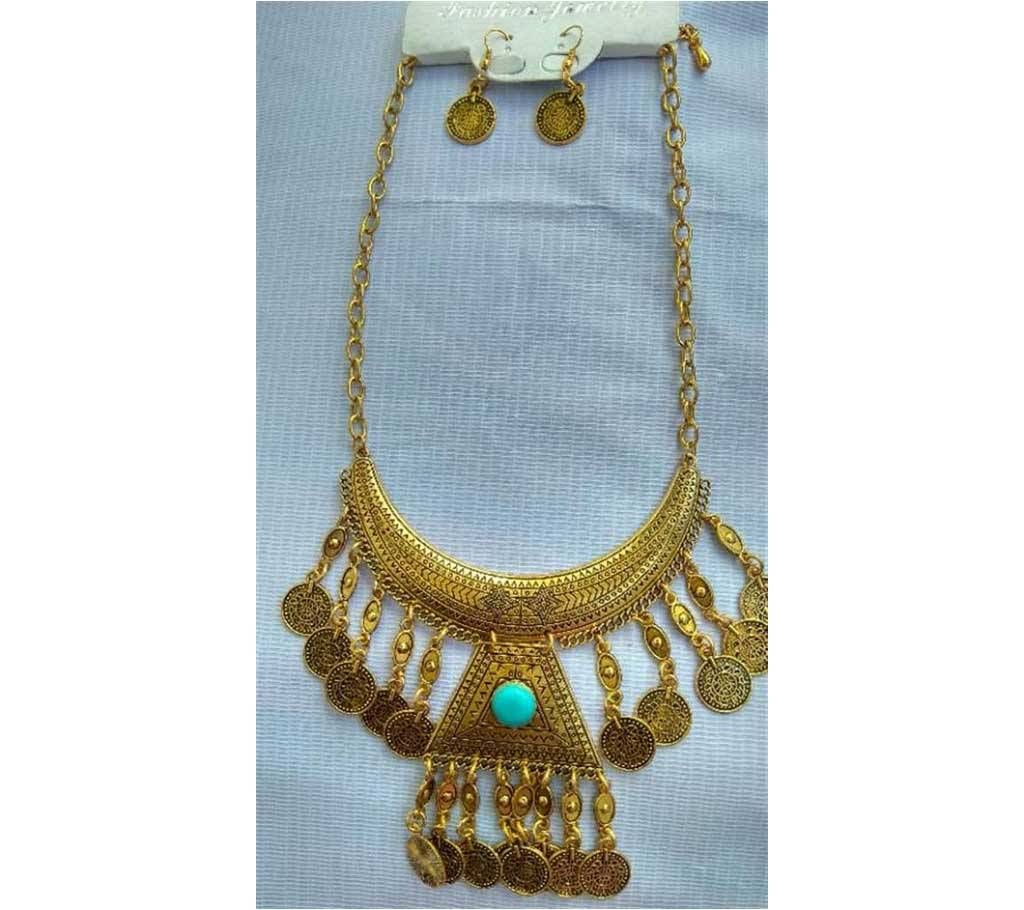 Tribal Style Necklace With Earring  