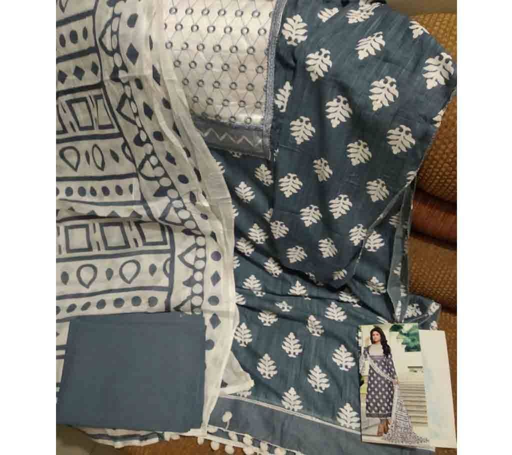 Unstitched cotton three piece - 020