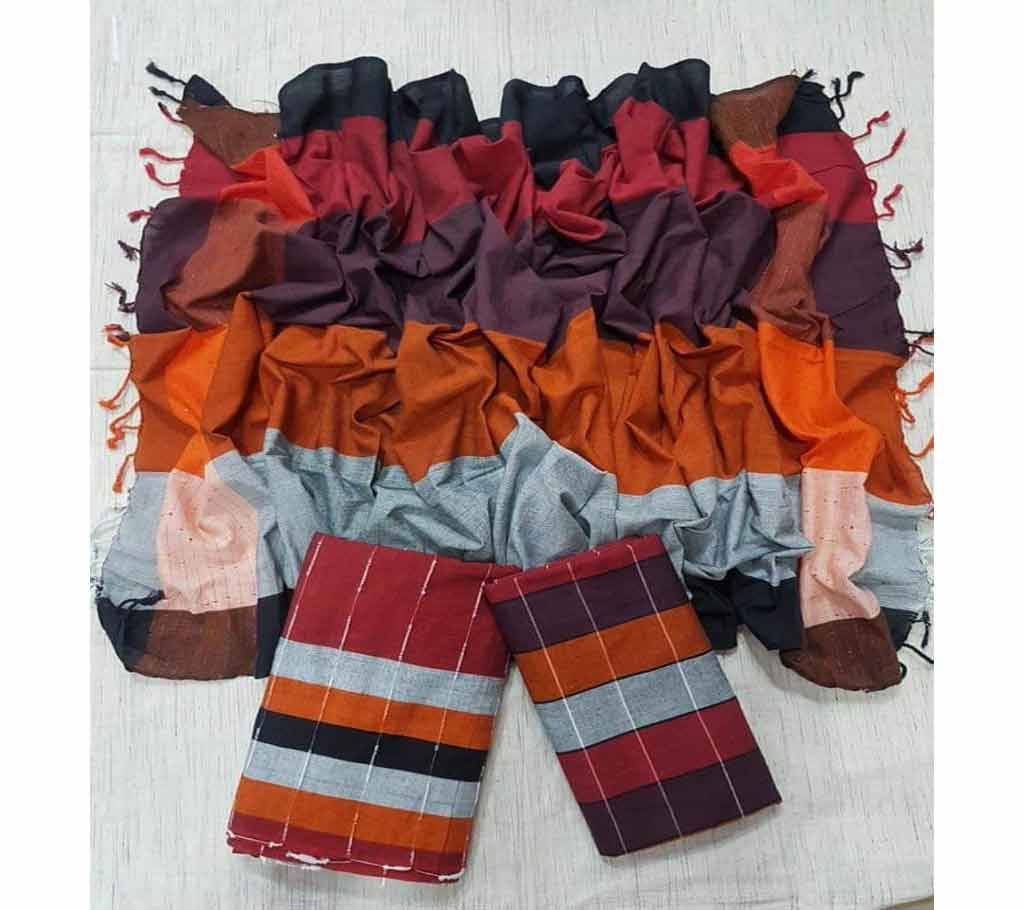 Homemade Tat Original Cotton Multi Color Deshi Shalwar Kameez For Women-11