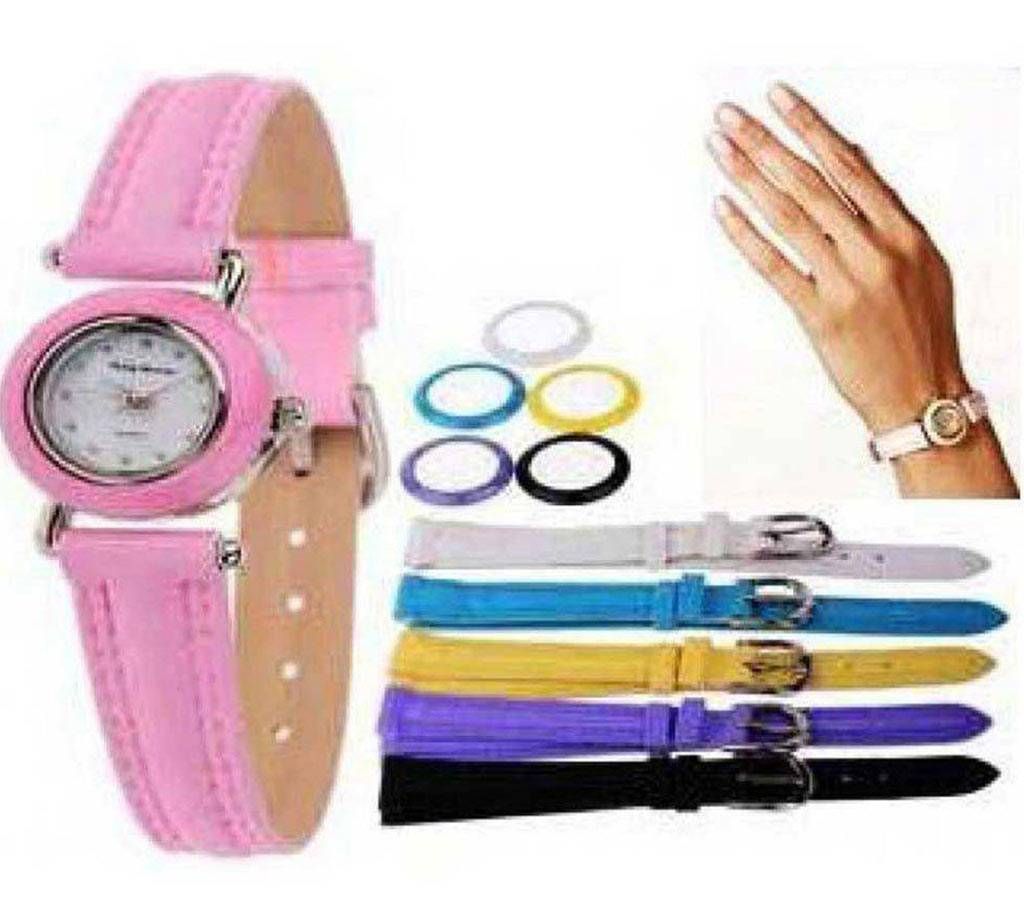 6 IN 1 changeable dial and belt watch 