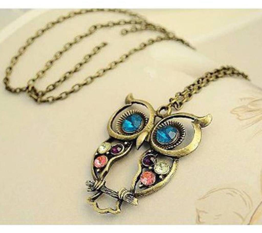 Owl Shaped Stone Setting Pendant 