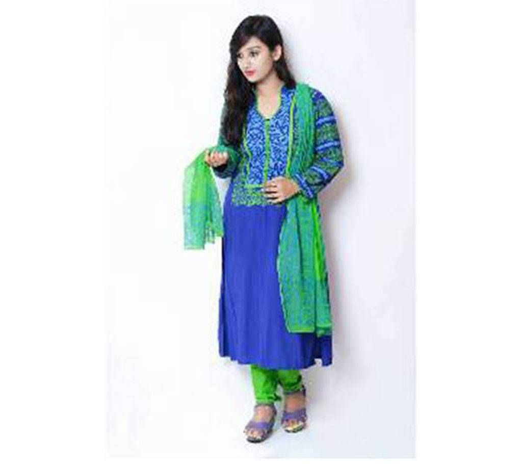 Unstitched Block Printed Linen Three-pcs