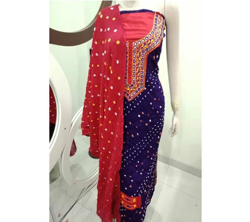 Unstitched Cotton Chunri Three-pcs