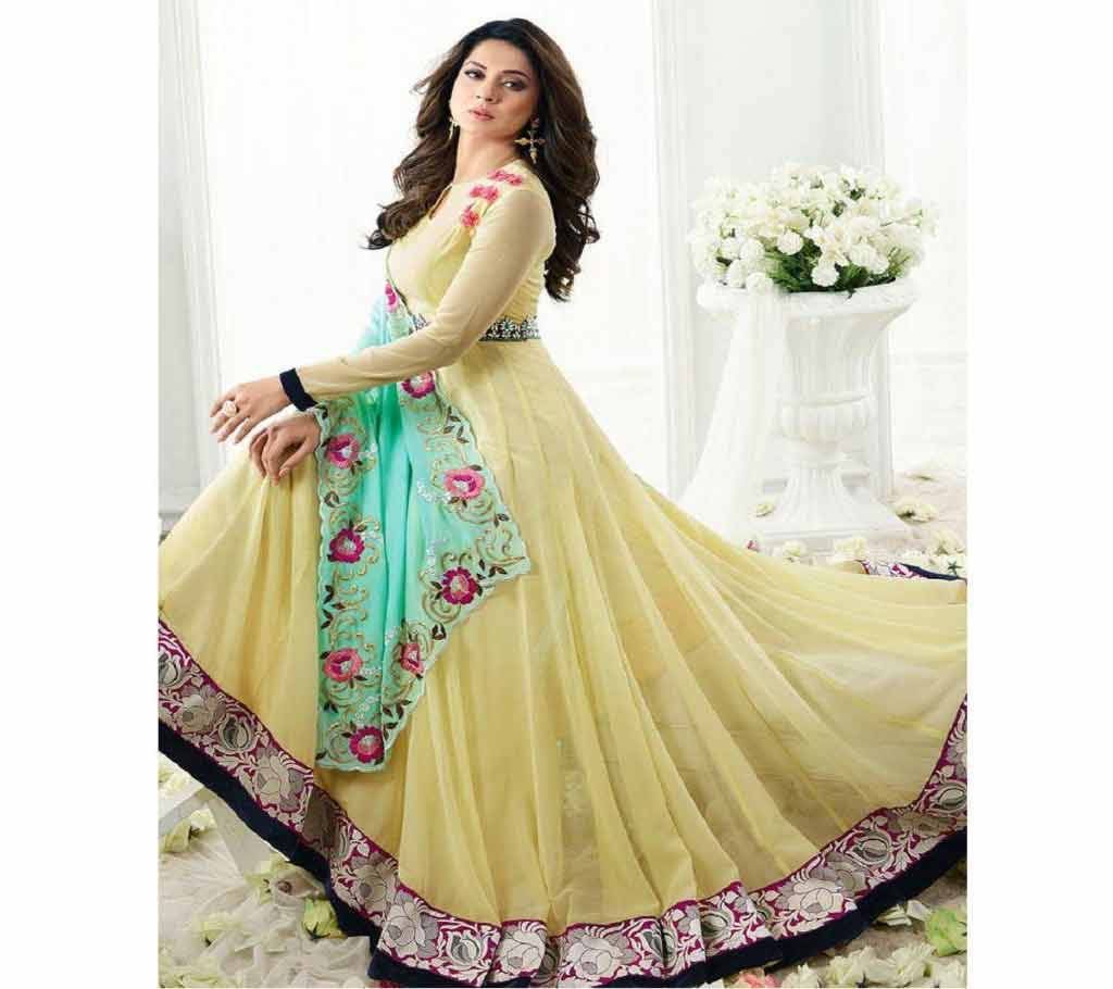 Jennifer Winget Cream Georgette Anarkali suit