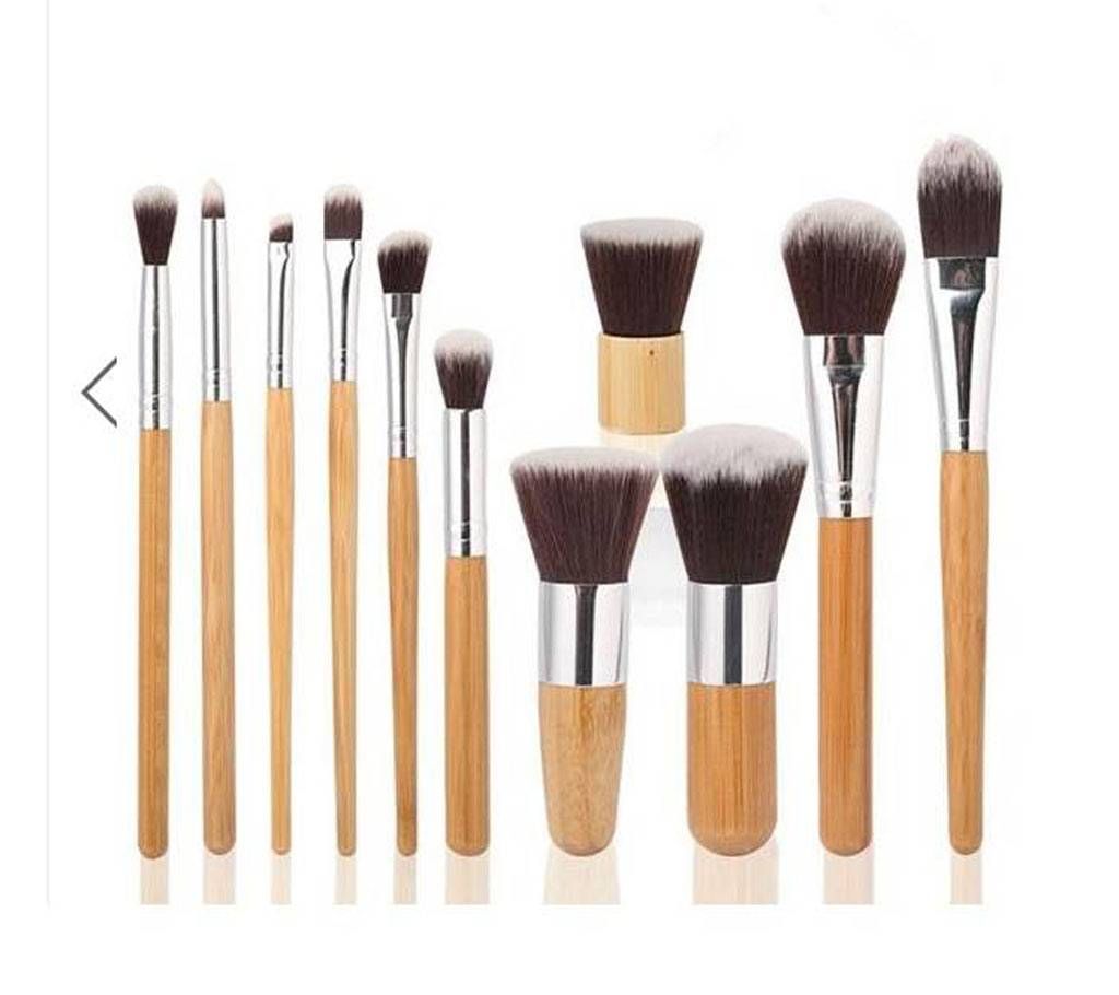 MAANGE 11Pcs Bamboo Handle Makeup Eyeshadow Blush