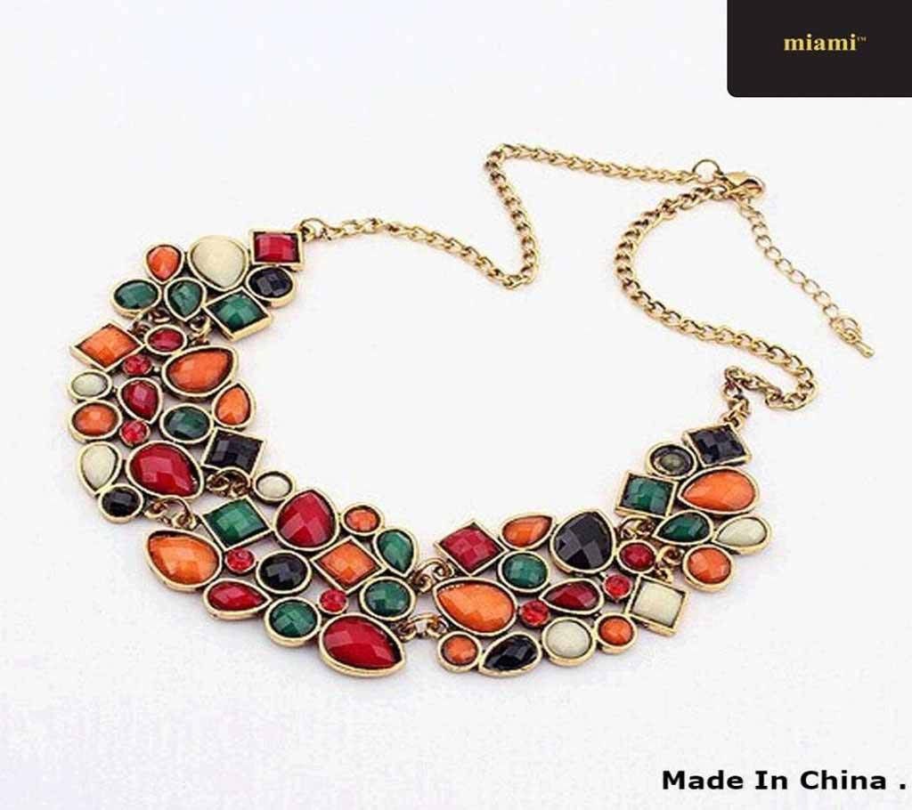Colorful Gem Choker Necklace For Woman