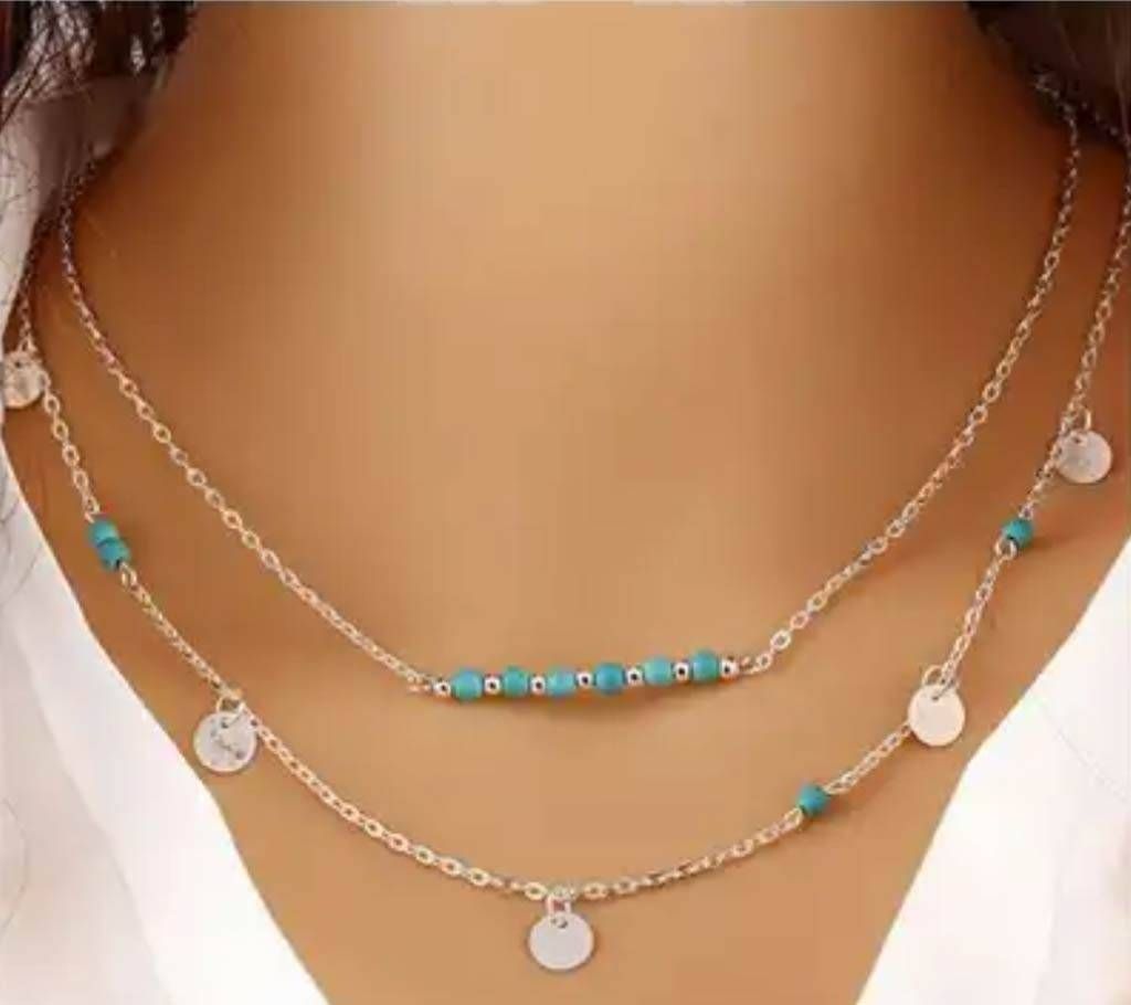 Chia Fashion Boho Silver Multilayer Necklace (by Pink Point - CHIA39)