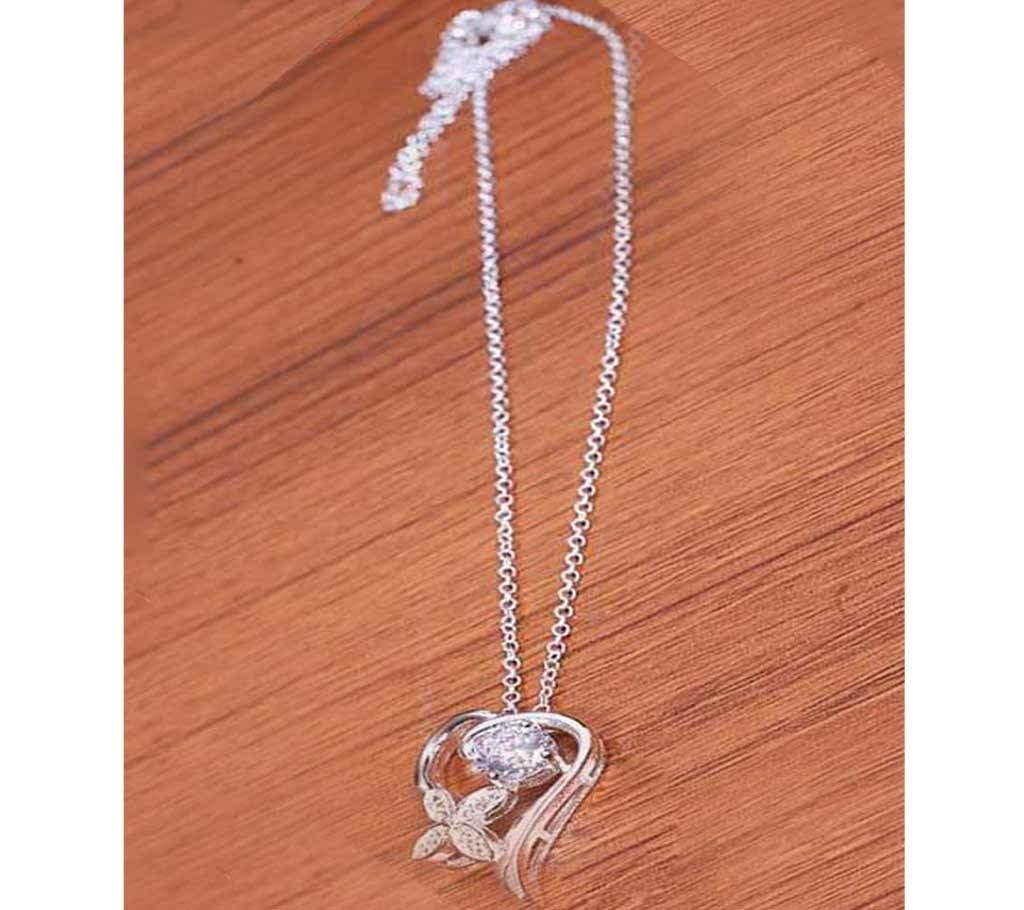 Cubic Zirconia Silver Plating Necklace-D71J06