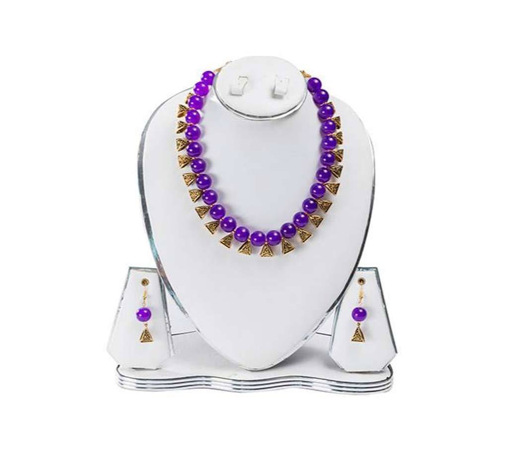 Purple Color Artificial Pearl Jewelry Set