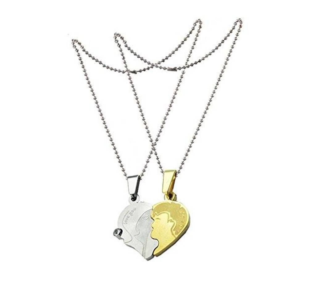 I Love You Couple Pendant Silver & Golden