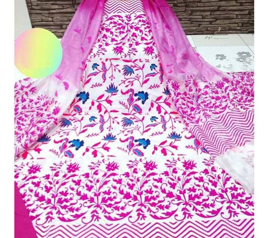 Unstitched Joypuri Cotton three pieces