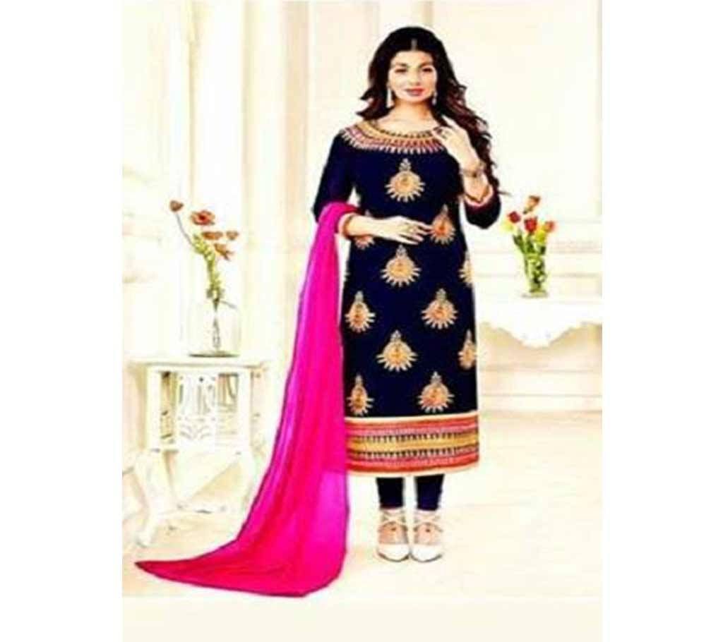 Unstitched block printed Rajdhani voyel cotton Salwar Kameez St block-438 Copy