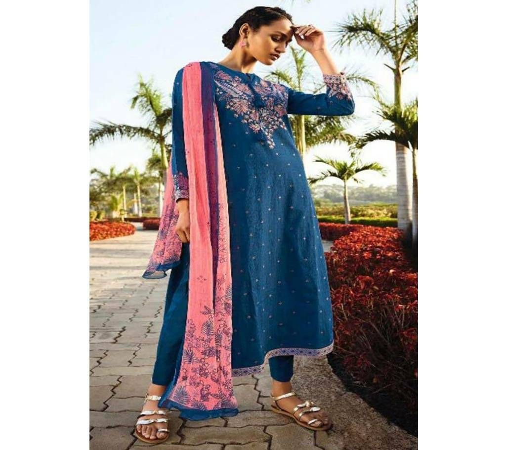 Sahiba Sarg Leaf Line Embroidery Three Piece -730