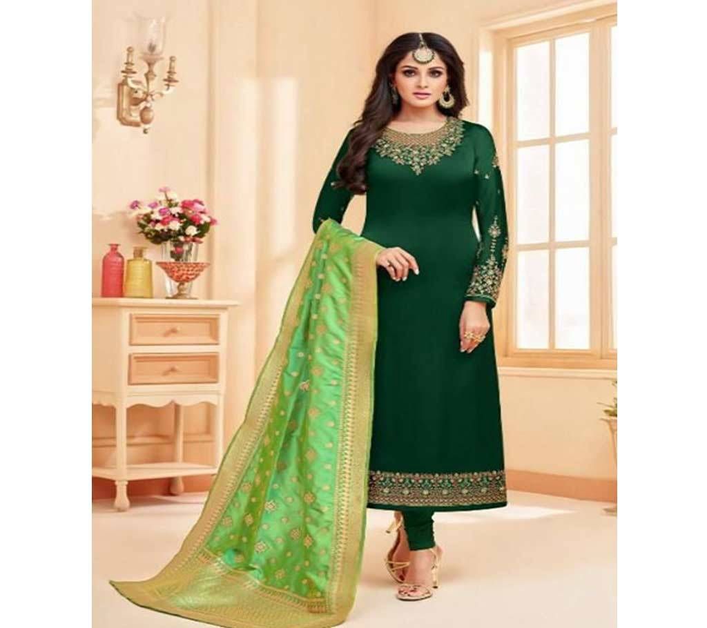 Meera Trendz Zisa Vol 54 Hit List - 10283 - Bottle GreenUnstitched Three Piece - Copy(Code-SU790)