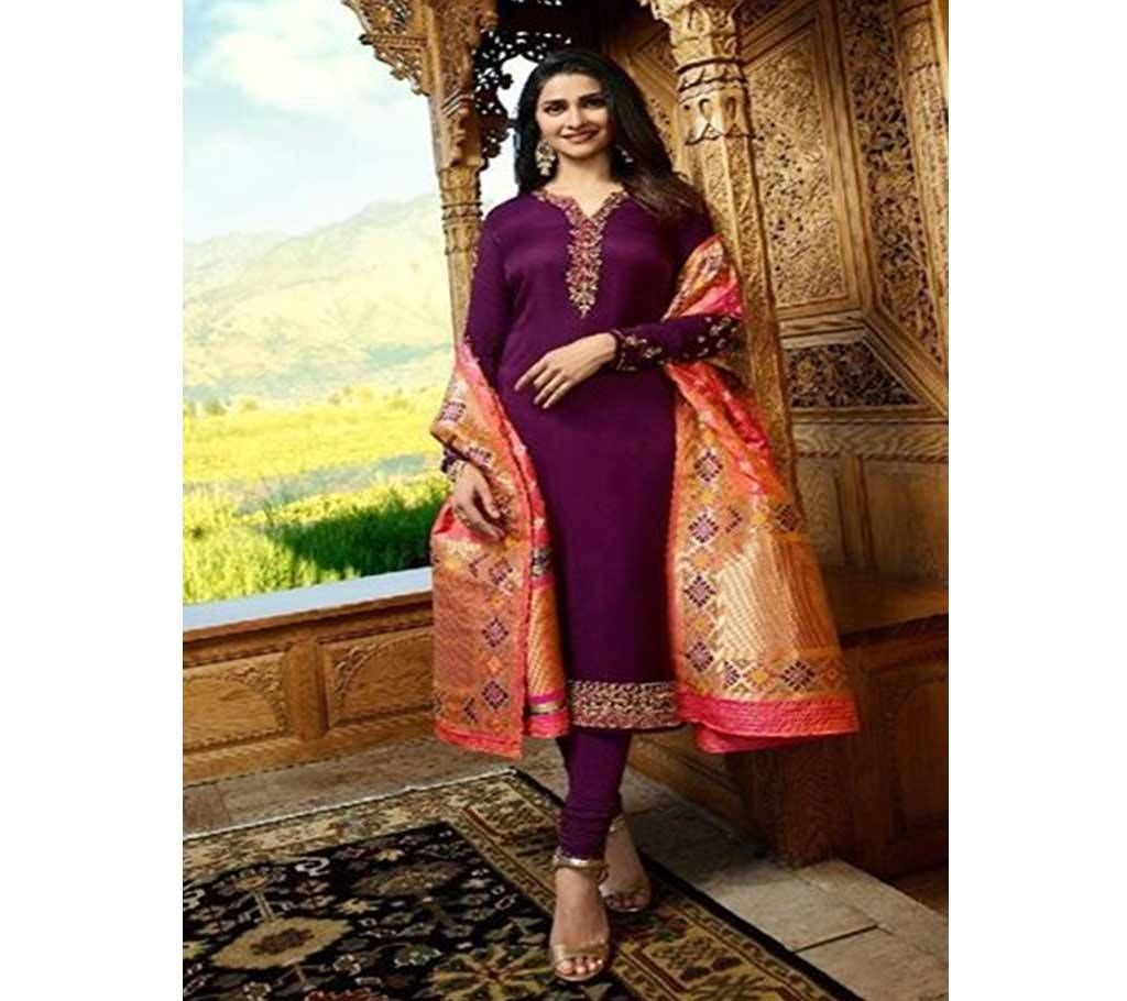 Vinay Fashion Banaras Vol-2 Hit List ( Maroon & Banaras Flower Dopatta) (Code-HS807) Unstitched Three Piece - Copy