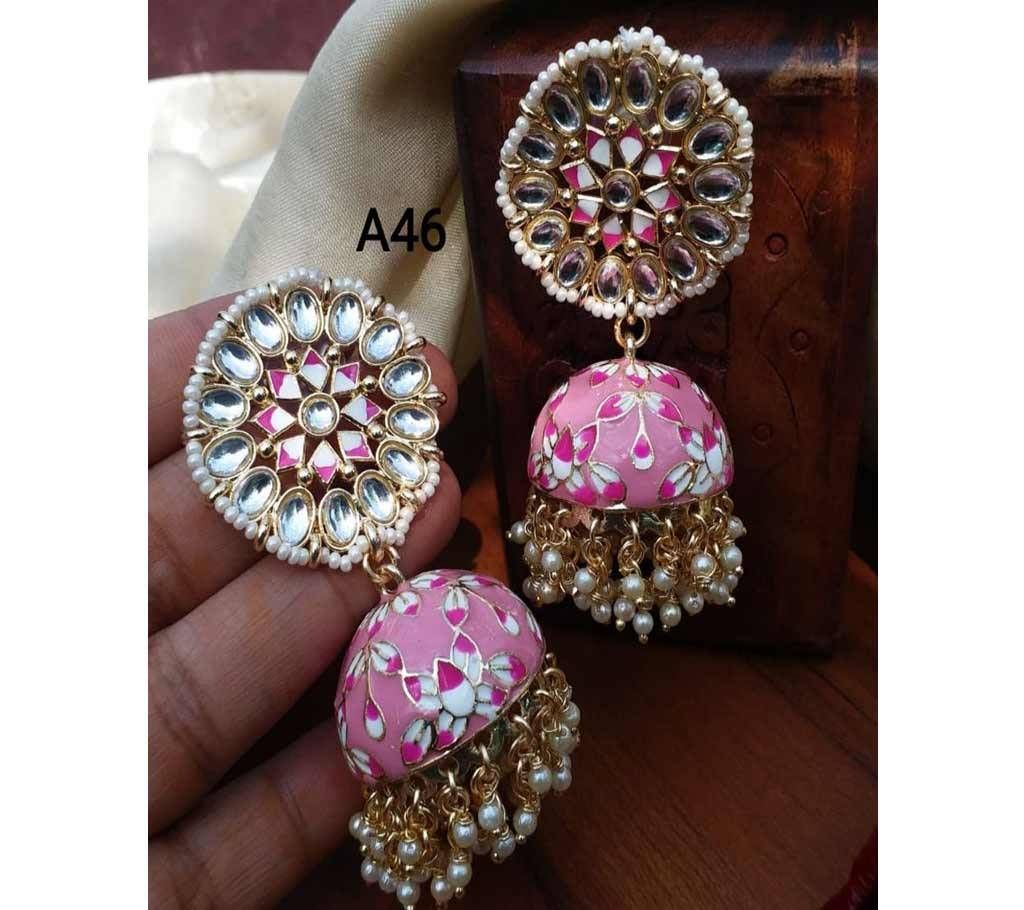 Festive Earrings - 003 - Rose Pink
