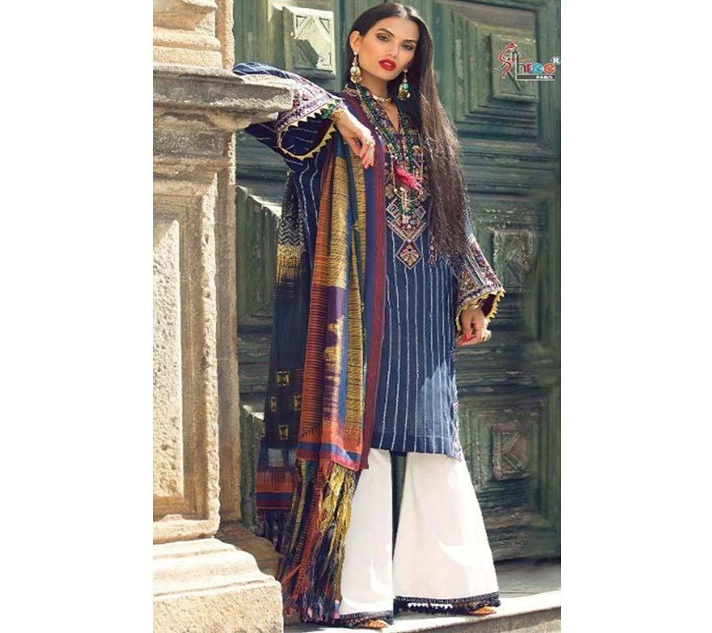 Shree Fabs Saadia Asad Festival Collection Vol 2 - 7017 - Navy Blue - TAJ