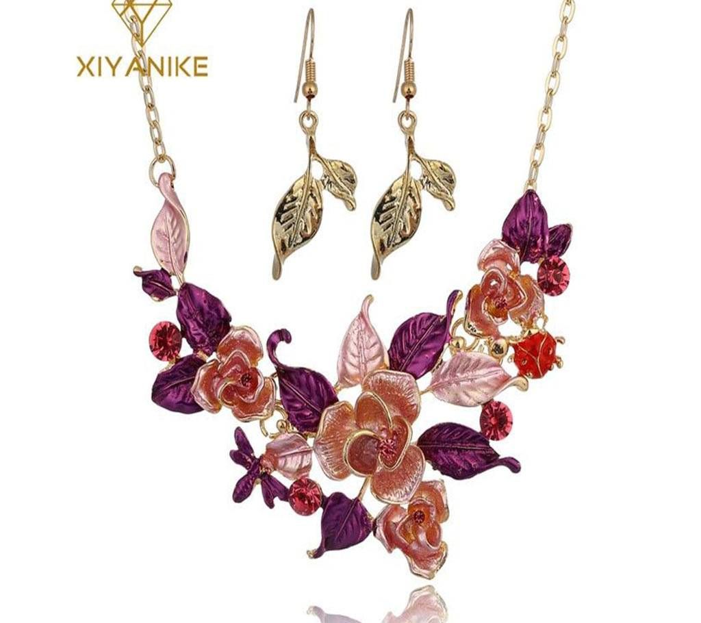 Multicolor Necklace and Earrings