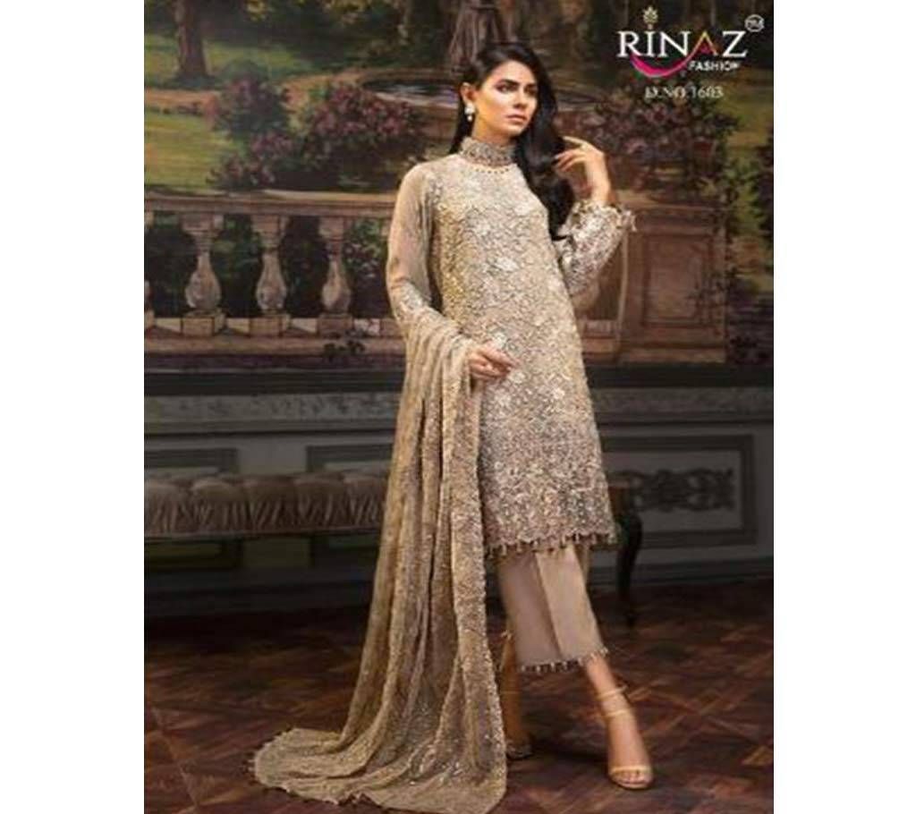 Zeenat By Rinaz Fashion Unstitched Georgette 3Pcs- 1603