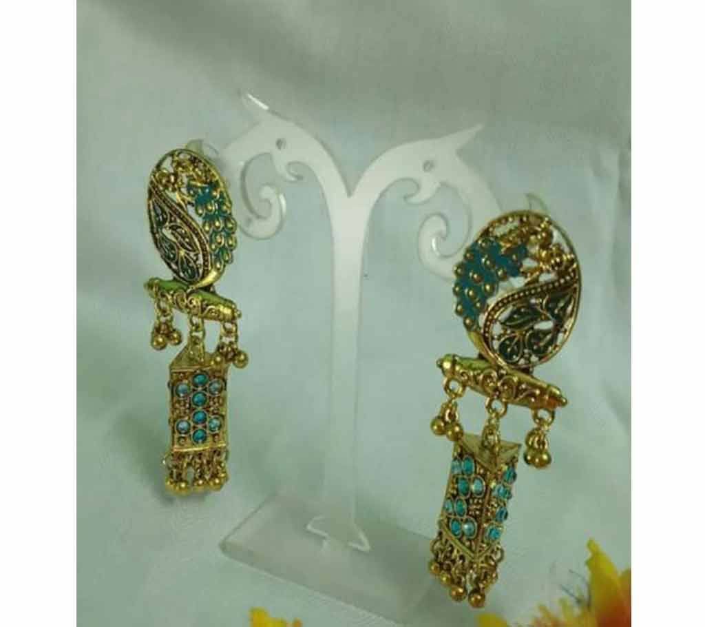Oxidized Gold Plated Earring