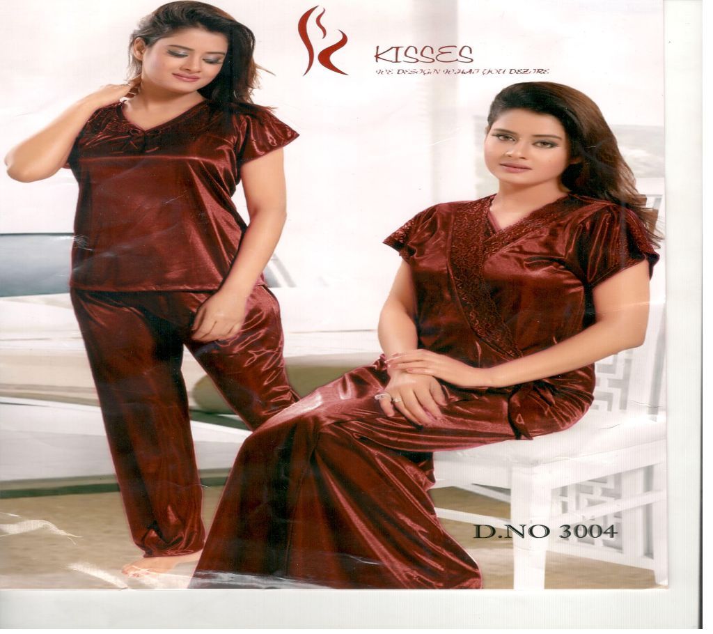 Night Wear 3 Part Long Indian  Size-Free     Nice Design and Gorgeous Comfortable, Fit an, Color Marun,Crimson,Choose an option