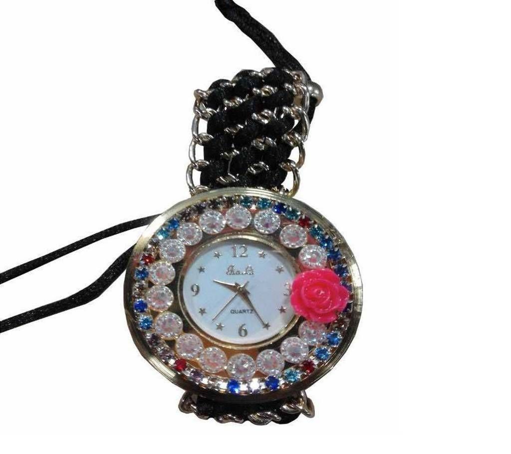 Black Yarn Ladies Watch
