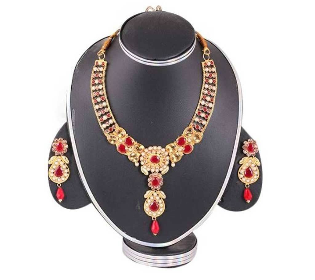 Golden and Red Gold Plated Necklace Set