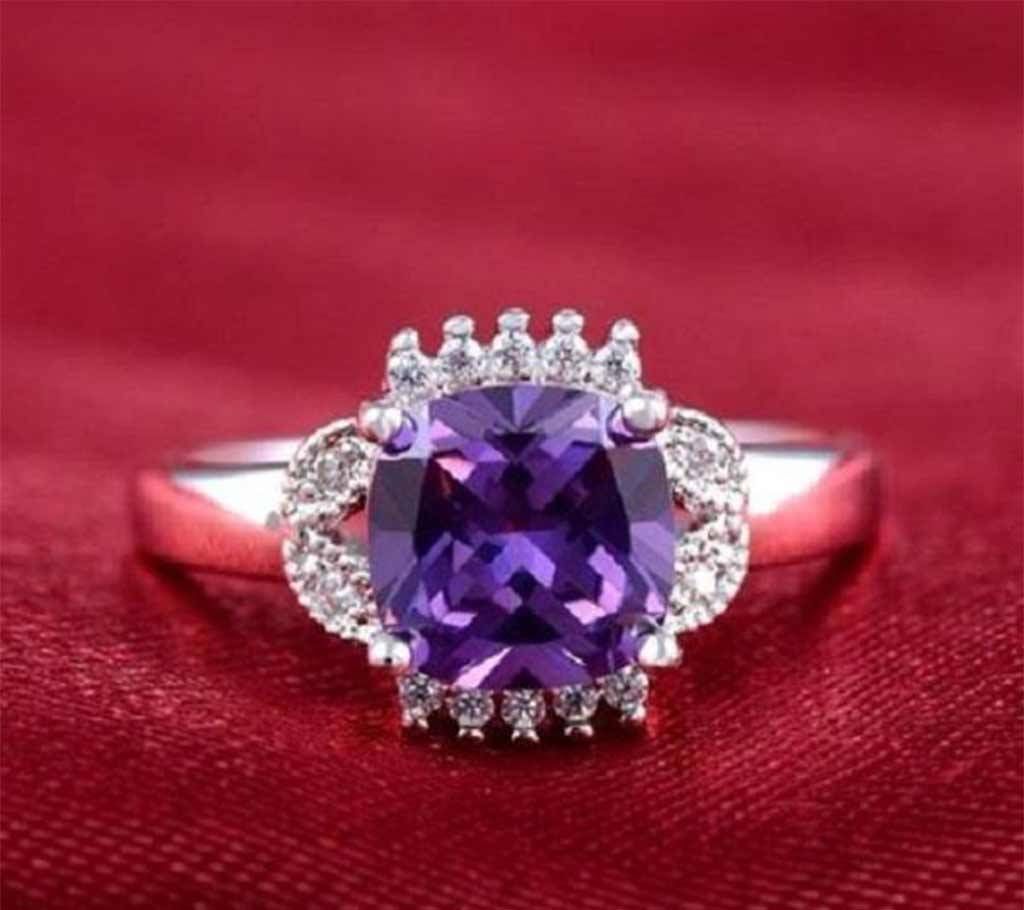 Ladies zinc alloy stone setting finger ring 