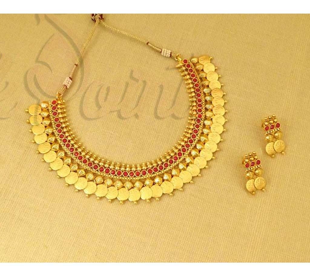 COIN LAXMI JI SOUTH INDIAN COIN NECKLACE SET (by Pink Point - CN-97-93)