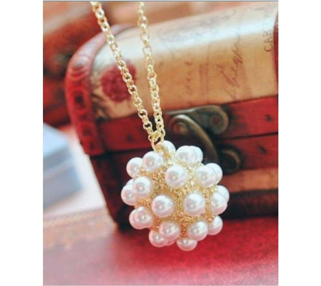Chia FashionTexture Pearl Ball Necklace (by Pink Point - CHIA03)