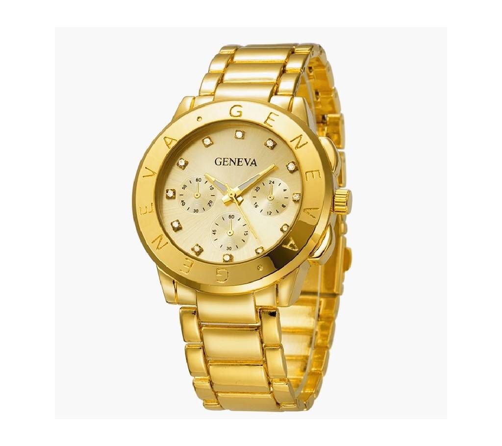 Ladies Golden Stainless Steel Analog Watch 