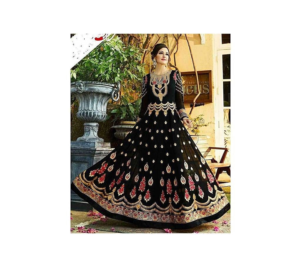Unstitched Black Georgette Anarkali for Women