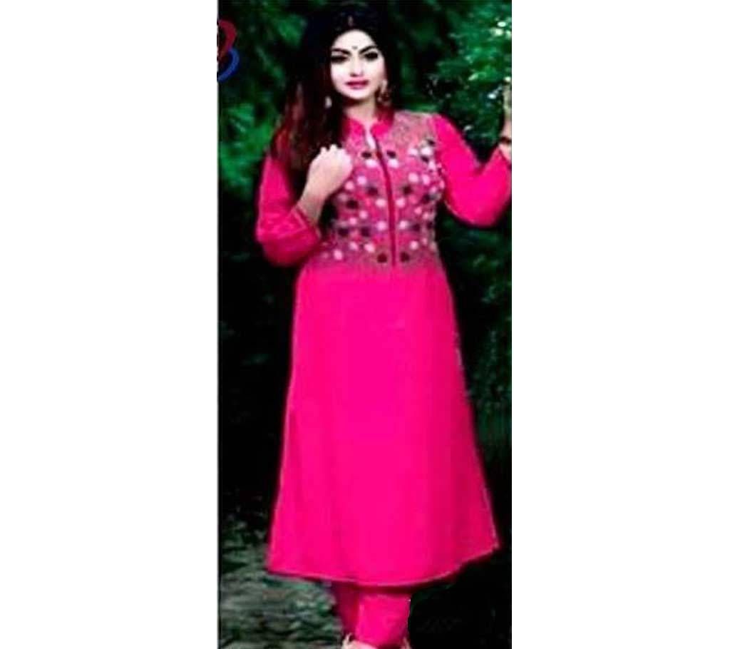 Unstitched pink georgette salwar kameez Three Piece 