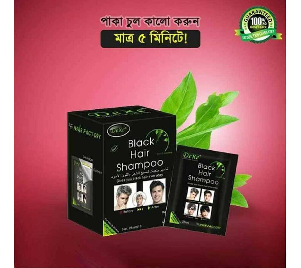 10 bags Dexe Instant Hair Color Hair Dye Black Shampoo