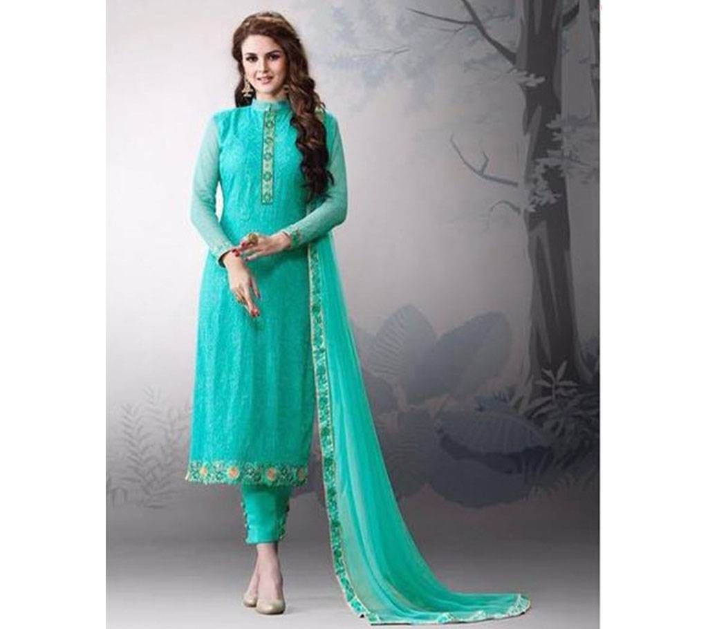 Unstitched gorgette embroidery three-piece
