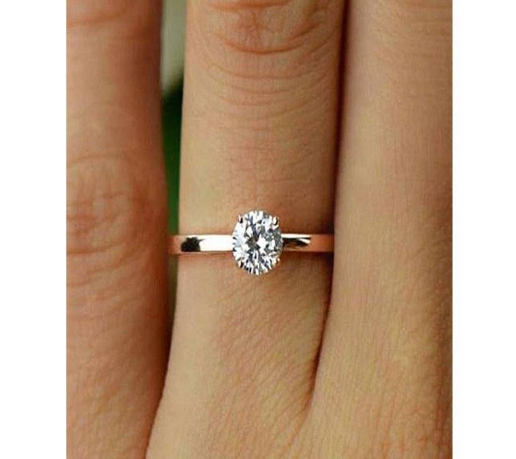 Gold Plated Crystal Finger Ring for Women