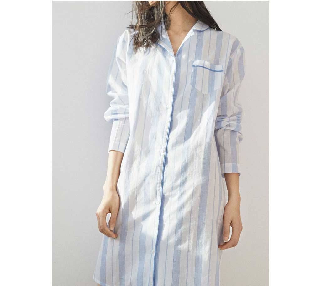 Ladies Stripe Cotton Shirt